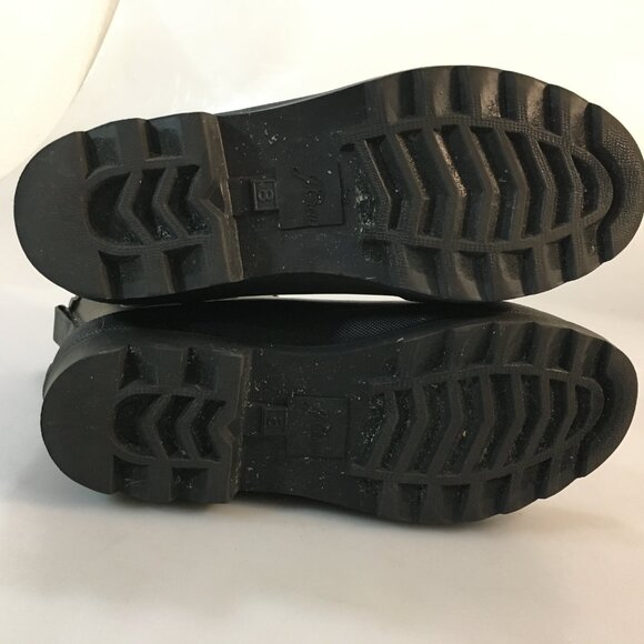 J. Crew 8 Black Short Lug-Sole Chelsea Rubber Ankle Rain Boots Waterproof - Picture 8 of 8